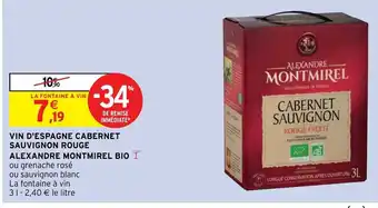 Intermarché Hyper Vin D'Espagne Cabernet Sauvignon Rouge offre