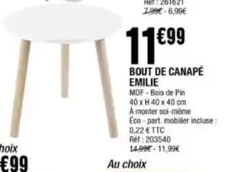La Foir'Fouille Bout de canape emilie offre