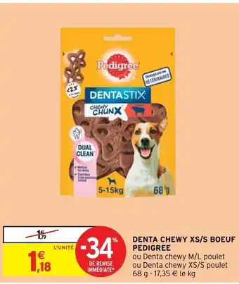 Intermarché Hyper Denta Chewy XS/S Boeuf Pedigree offre