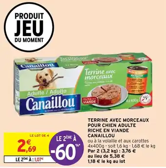Intermarché Hyper Terrine Avec Morceaux Pour Chien Adulte offre