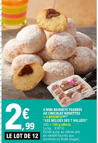 E.Leclerc 8 Mini beignets fourres au chocolat noisettes offre