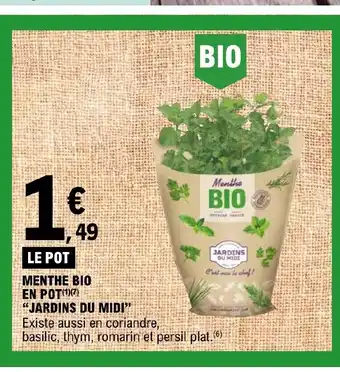 E.Leclerc Menthe bio en pot jardins du midi offre