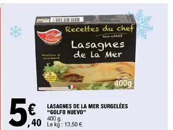 Lasagnes de la mer surgelees golfo nuevo