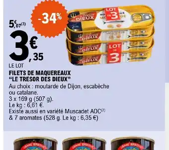 E.Leclerc Filets de maquereaux le tresor des dieux offre