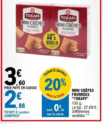 E.Leclerc Mini crêpes fourrées tokapi offre