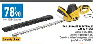 Brico Cash Taille-Haies électrique 600 W 61 cm offre