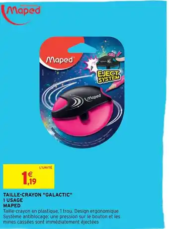 Taille-Crayon "Galactic" 1 Usage Maped