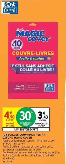 Intermarché Hyper 10 Feuilles Couvre-Livres A4 Oxford Magic Cover offre
