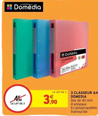 Intermarché Hyper 3 Classeur A4 Domedia offre