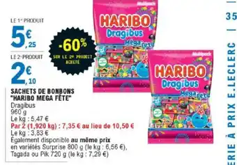 E.Leclerc Sachets De Bonbons Haribo Mega Fête offre