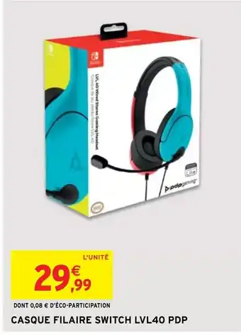 Intermarché Hyper Casque Filaire Switch Lvl40 PDP offre
