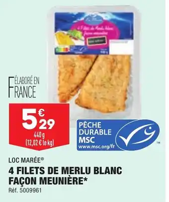 ALDI 4 filets de merlu blanc façon meunière offre