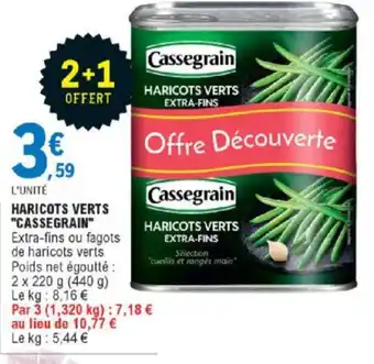 E.Leclerc Haricots Verts Cassegrain offre