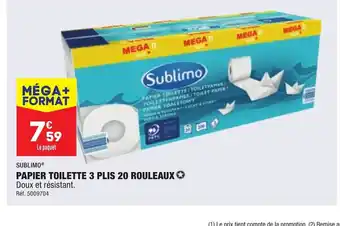ALDI Papier toilette 3 plis 20 rouleaux offre