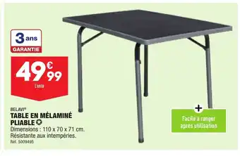 ALDI Table en melamine pliable offre