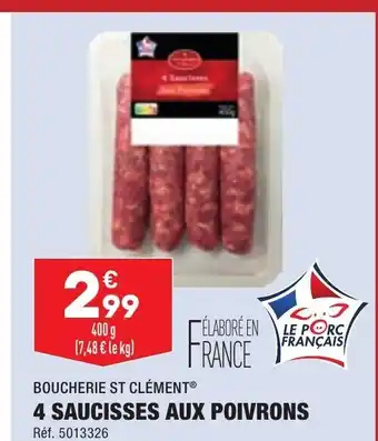 ALDI 4 saucisses aux poivrons offre