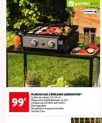 Auchan Plancha 4 2 bruleurs gardenstar offre