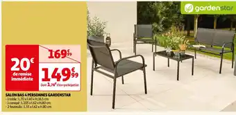 Auchan Salon bas 4 personnes gardenstar offre