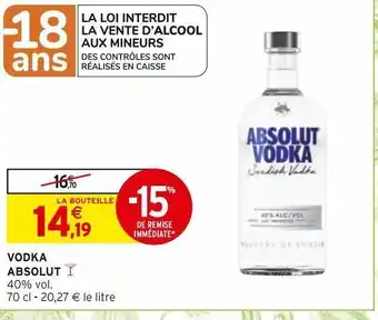 Intermarché Hyper Vodka absolut offre
