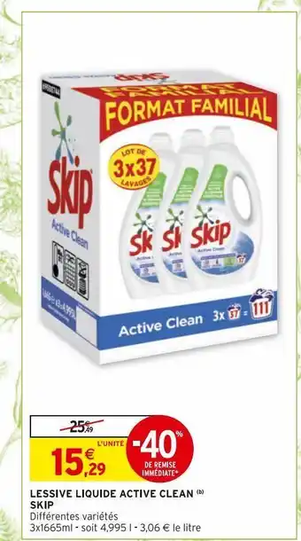 Intermarché Express Lessive liquide active clean skip offre