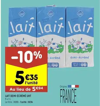 Leader Price Lait demi-écrémé uht offre