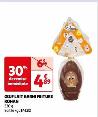 Auchan Œuf lait garni friture rohan offre
