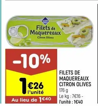 Filets de maquereaux citron olives