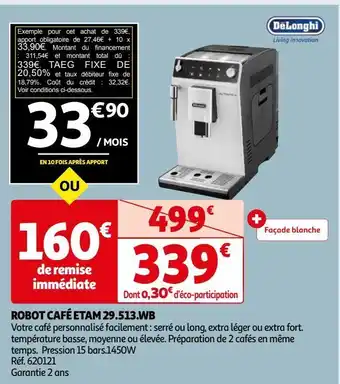 Auchan Robot café etam 29.513.wb offre
