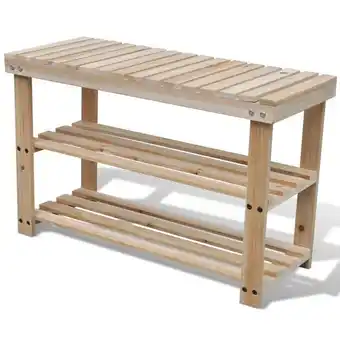 Truffaut Vidaxl - étagère à chaussures 2 en 1 et dessus banc bois de sapin massif offre