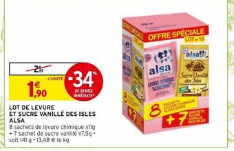 Intermarché Hyper Lot de levure et sucre vanille des isles alsa offre