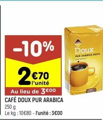 Leader Price Café doux pur arabica offre