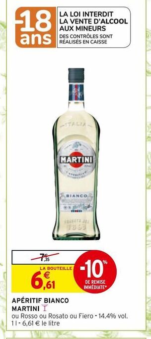 Intermarché Express Apéritif bianco martini offre
