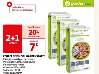 Auchan Ecorce de pin 50L gardenstar offre