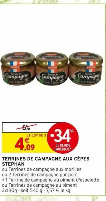Intermarché Hyper Terrines de campagne aux cepes stephan offre