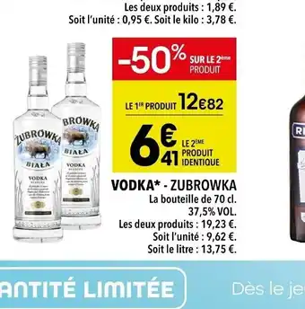 Supeco Vodka zubrowka offre