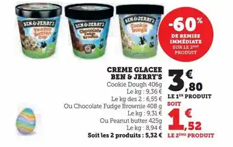 Hyper U Creme glace ben & jerry's offre