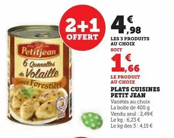 Hyper U Plats cuisinés petit jean offre