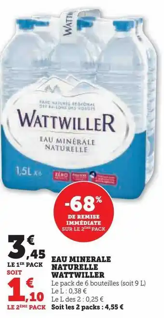 Hyper U Eau minerale naturelle wattwiller offre