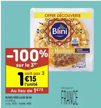 Leader Price Blinis moelleux blini offre