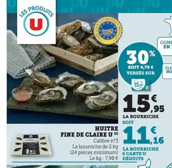 Hyper U Huître fine de claire u offre