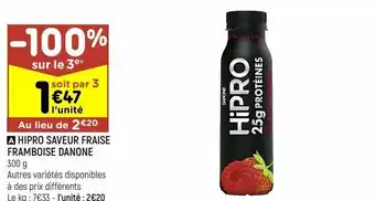 Leader Price Hipro saveur fraise framboise danone offre