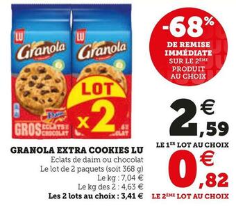 Super U GRANOLA EXTRA COOKIES offre