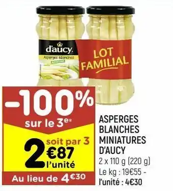 Leader Price Asperges blanches miniatures d'aucy offre