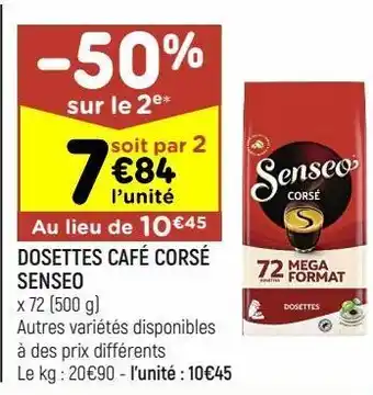 Leader Price Dosettes café corsé senseo offre