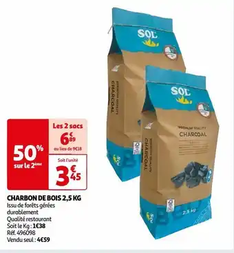 Auchan Charbon de bois 2,5 kg offre