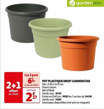 Auchan Pot plastique droit gardenstar offre