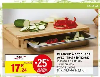 Planche a decouper avec tiroir integre