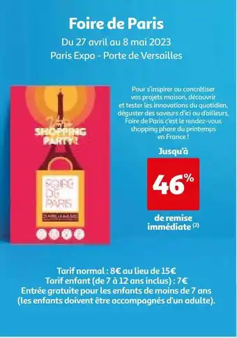 Auchan Foire de paris offre