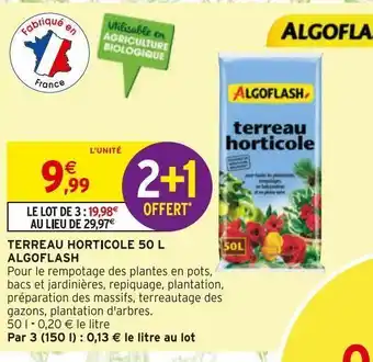 Intermarché Hyper Terreau horticole 50l algoflash offre
