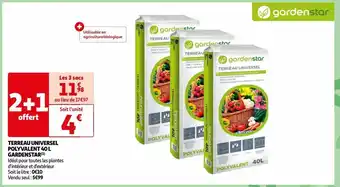 Auchan Supermarché Terreau universel polyvalent 40 l gardenstar offre